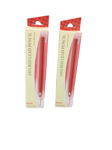 مداد قرمز آسیا بسته 12 عددی