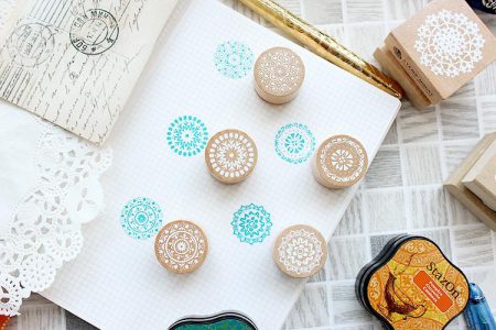 مهر چوبی گرد طرح حاشیه