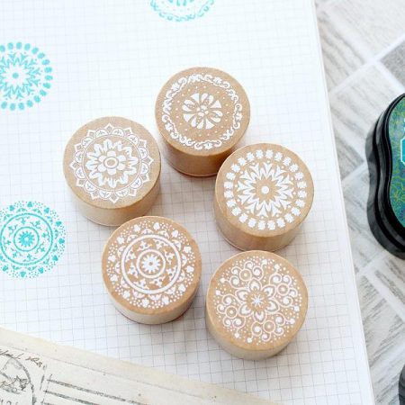 مهر چوبی گرد طرح حاشیه