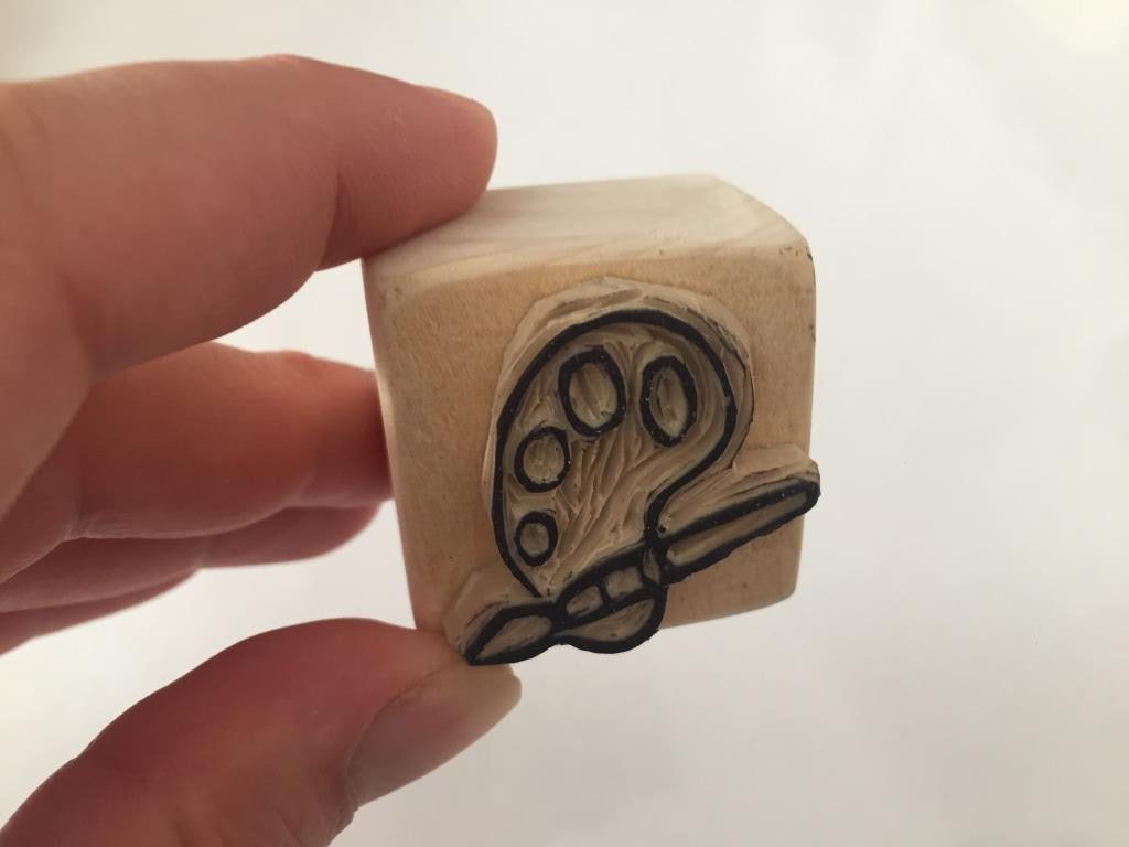 مهر چوبی فانتزی طرح پالت آبرنگ