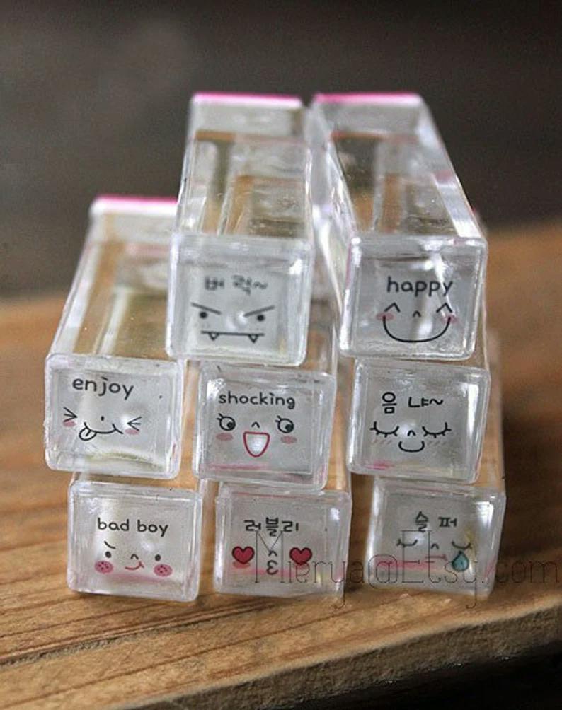 مهر فانتزی شیشه ای 8 تایی طرح گربه