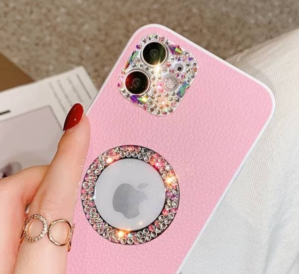 قاب دور لوگو و لنز نگین دار آیفون