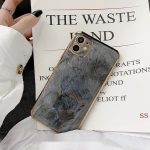 قاب آیفون طرح مرمری دور طلایی