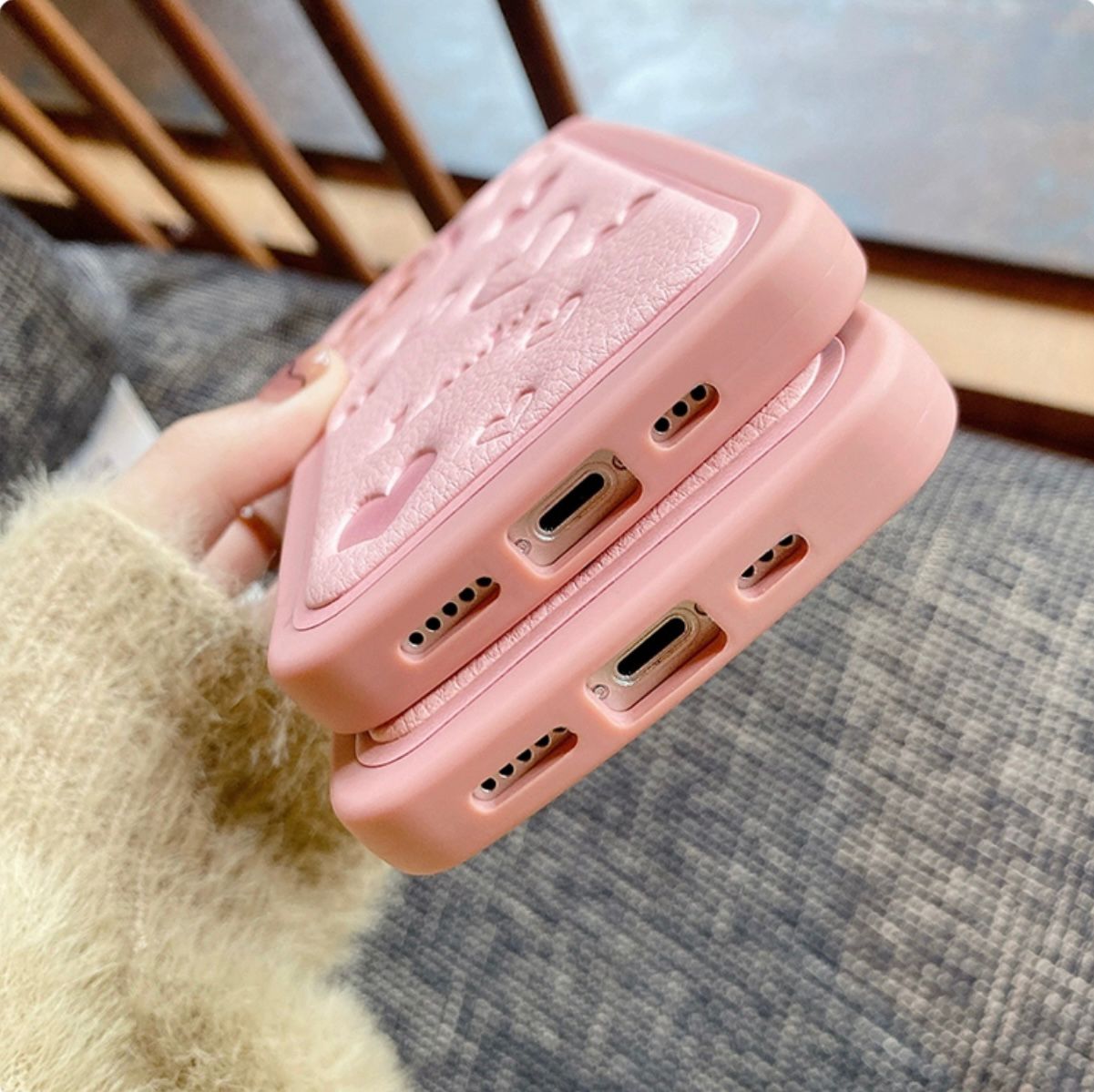 قاب موبایل قلب صورتی لاولی لمسه محافظ لنز دار