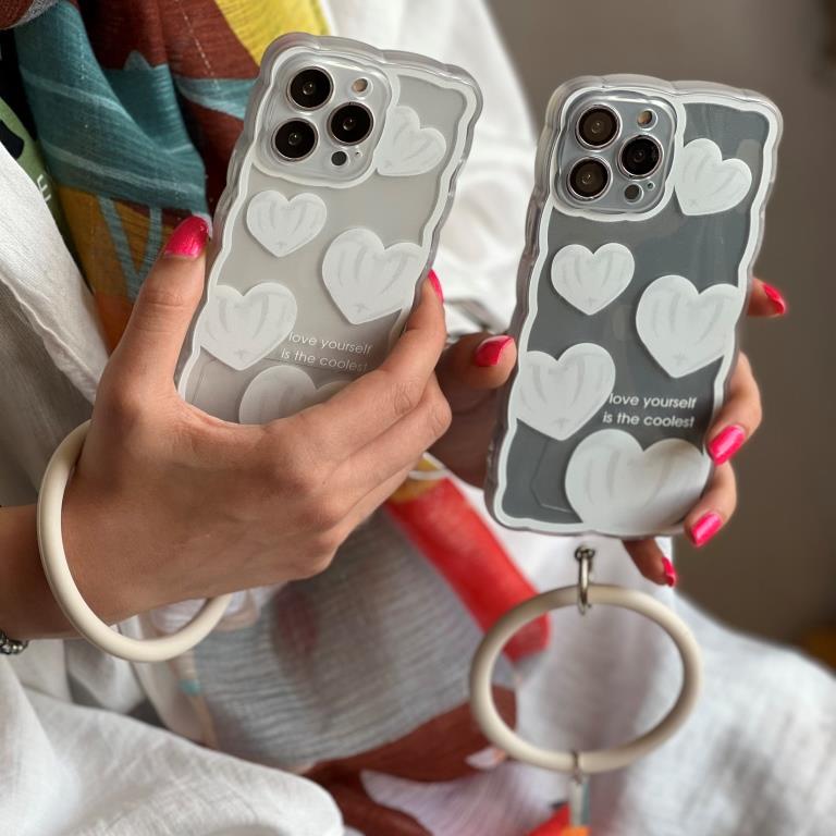 قاب آیفون قلب یخی محافظ لنزدار