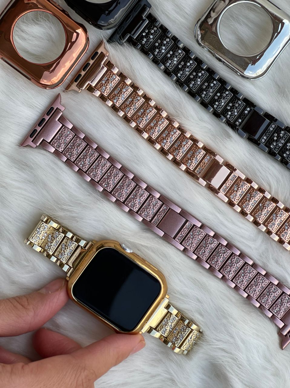 بند اپل واچ استیل دیاموند تسمه ای کارتیر