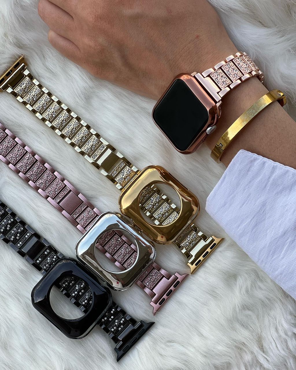 بند اپل واچ استیل دیاموند تسمه ای کارتیر