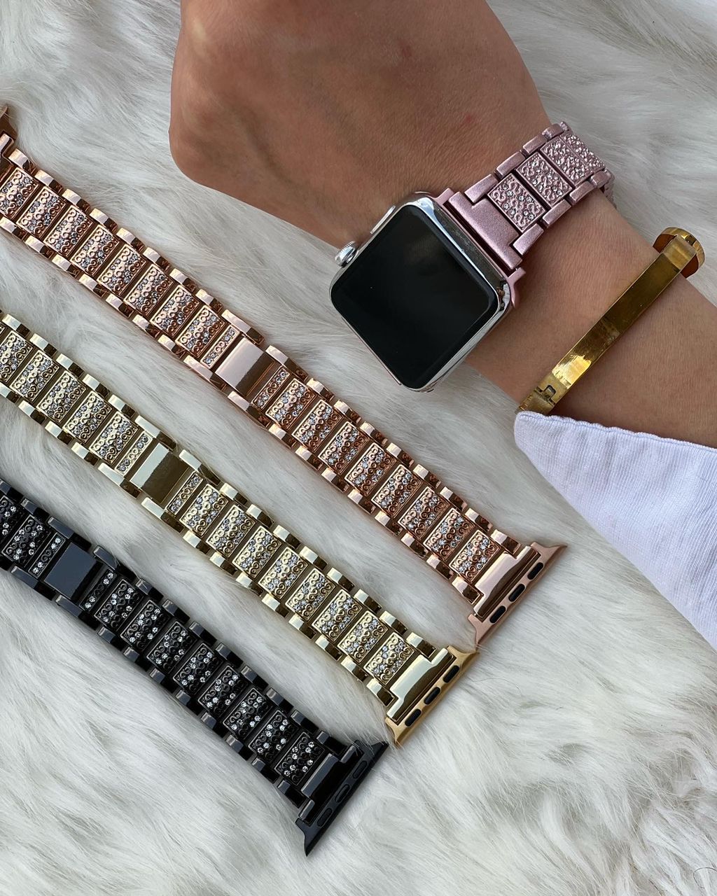 بند اپل واچ استیل دیاموند تسمه ای کارتیر