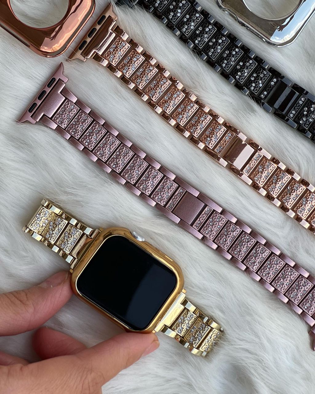 بند اپل واچ استیل دیاموند تسمه ای کارتیر