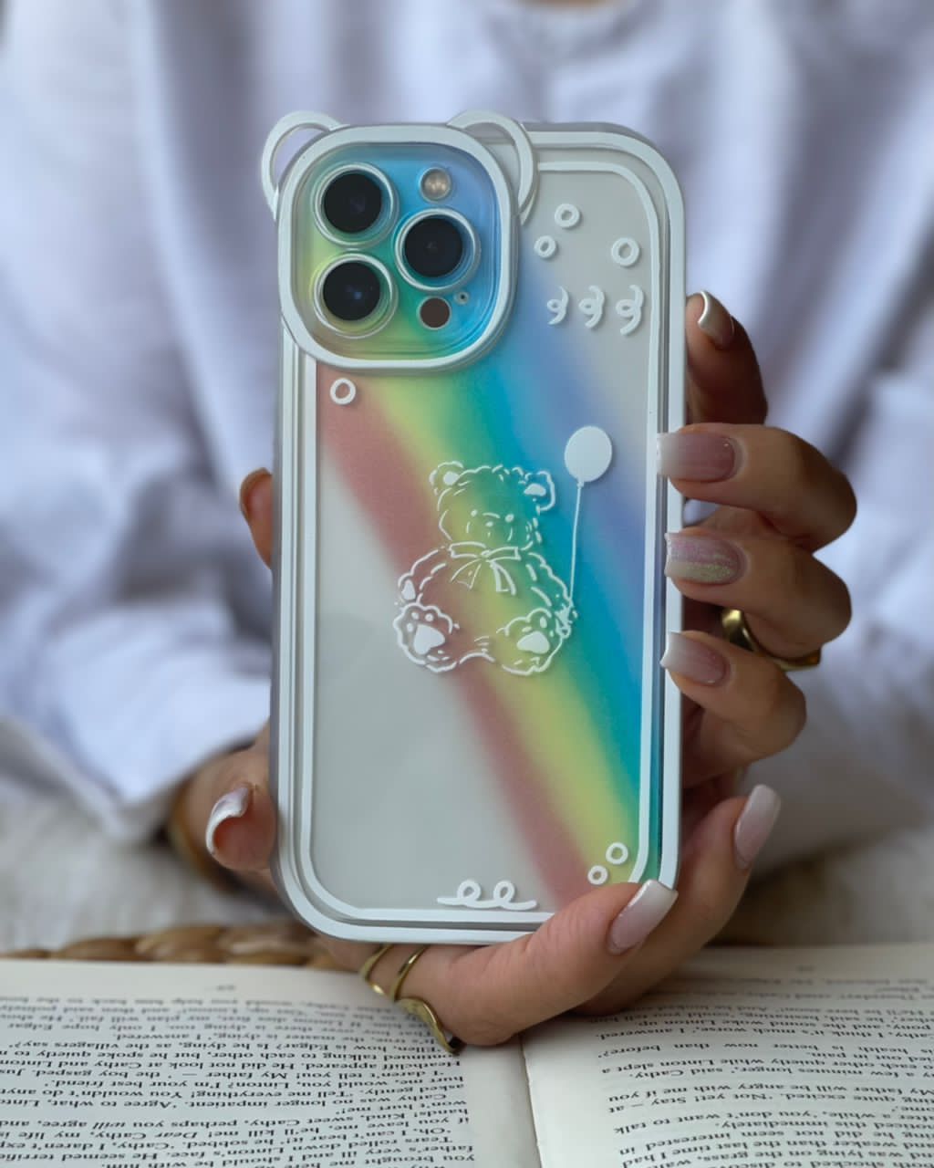 قاب موبایل آیفون خرس رنگین کمان