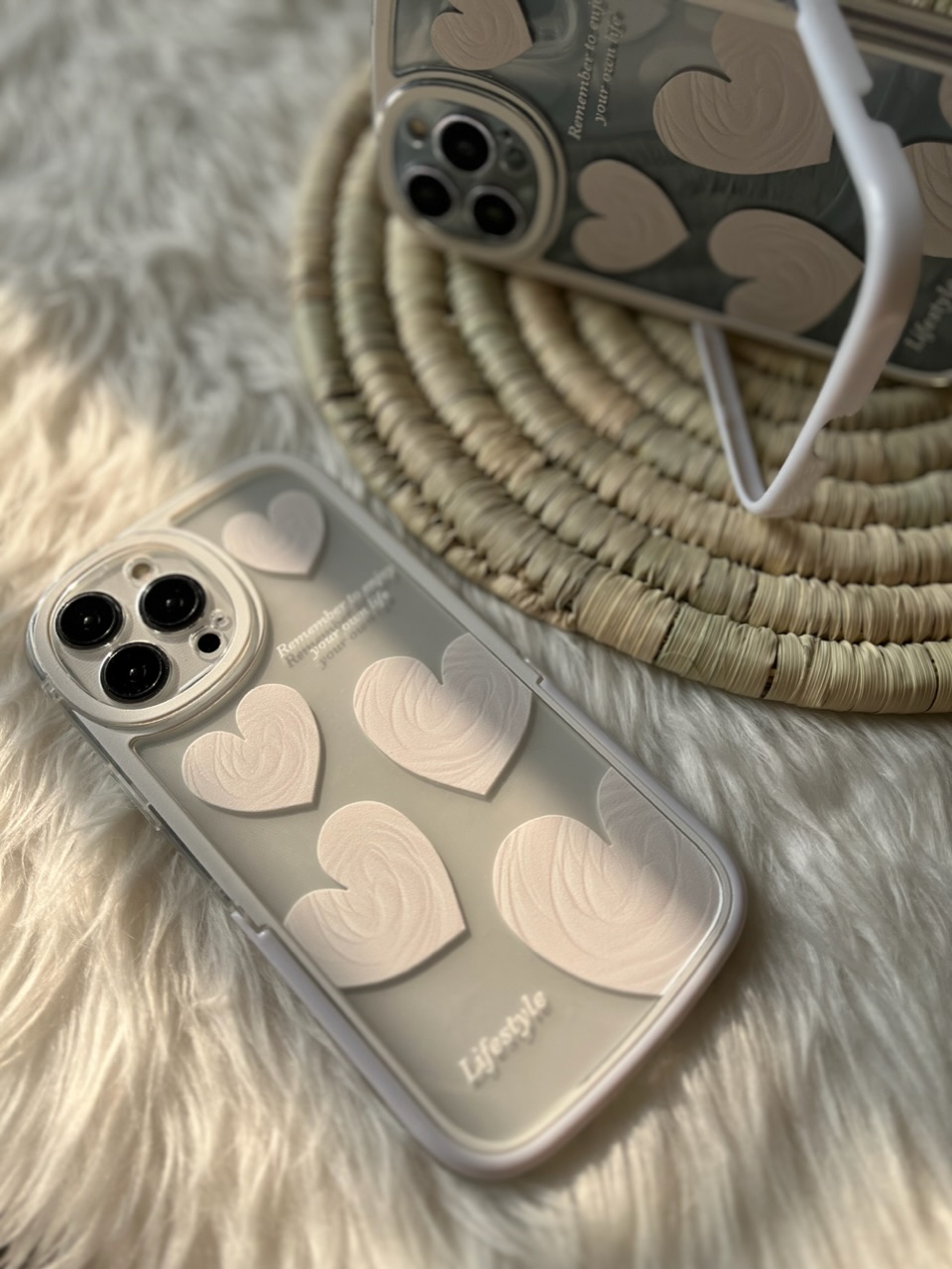 قاب قلب یخی سفید استند دار با کاور ایرپاد ست