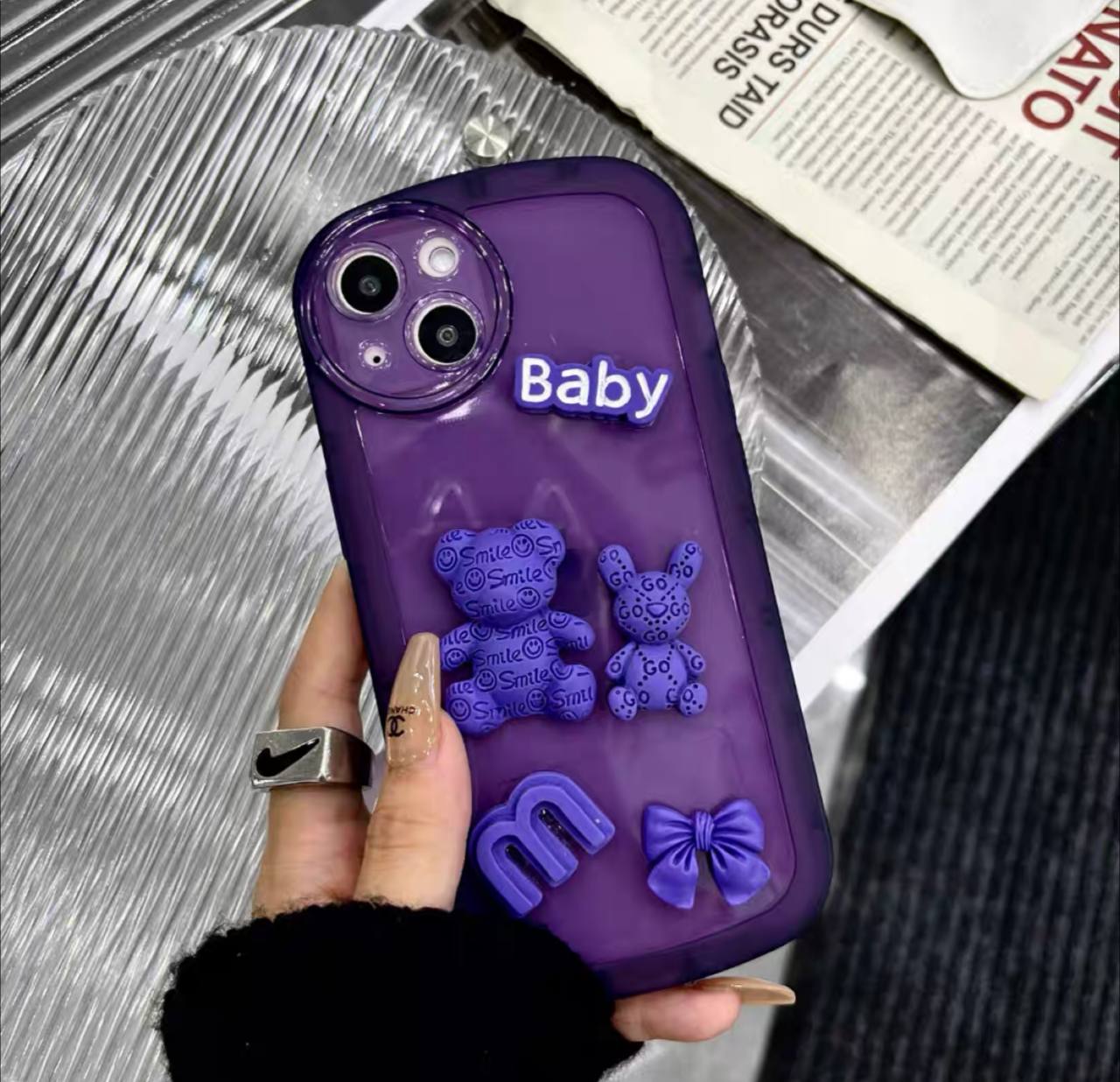 قاب Purple baby همراه حلقه قلب