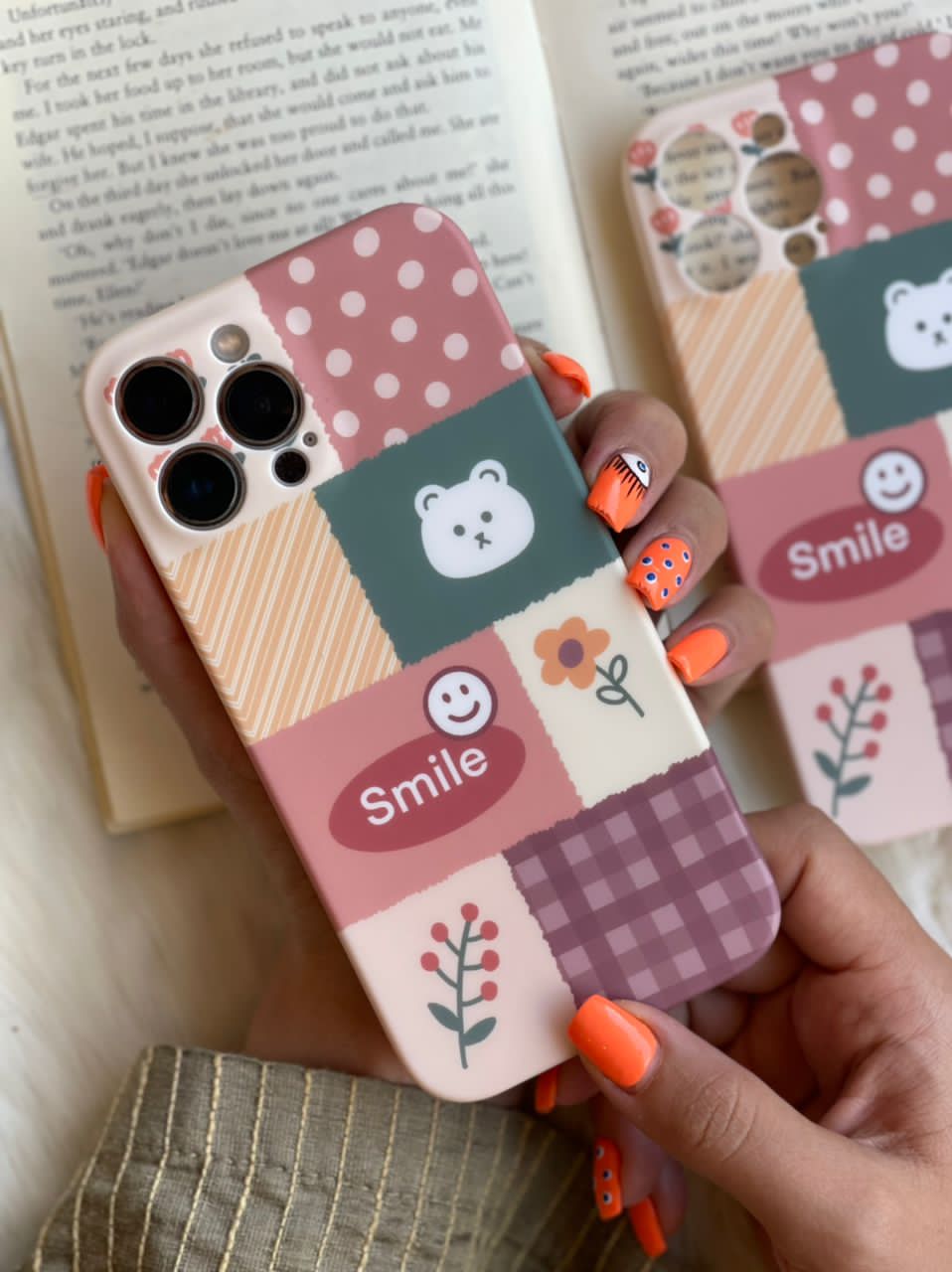 قاب موبایل آیفون شاخه گل ارغوانی