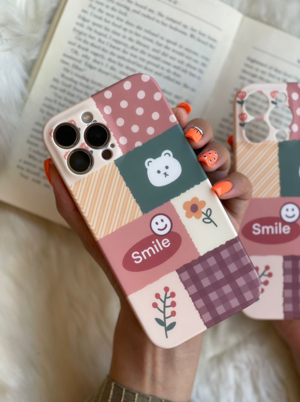 قاب موبایل آیفون شاخه گل ارغوانی