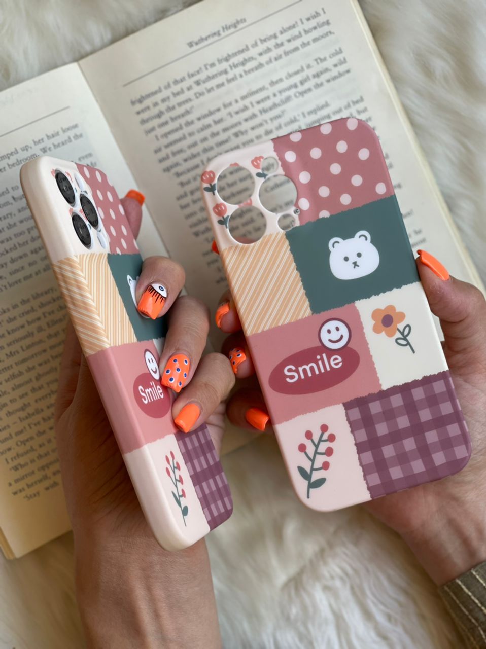 قاب موبایل آیفون شاخه گل ارغوانی