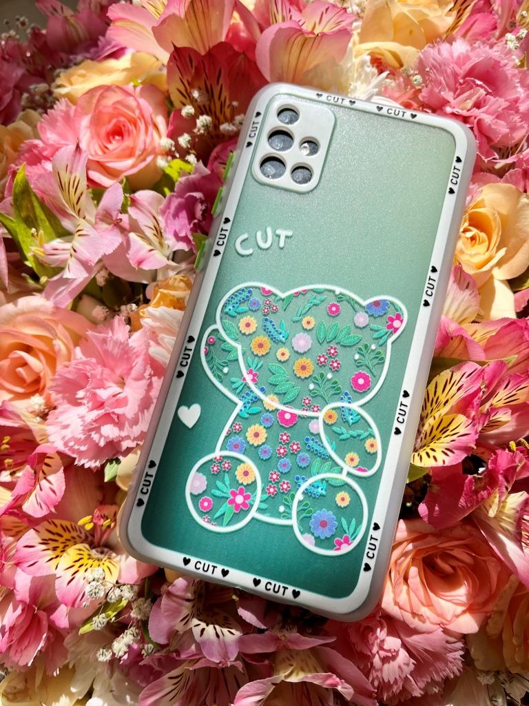 قاب سامسونگ و شیائومی خرس گلدار سبز