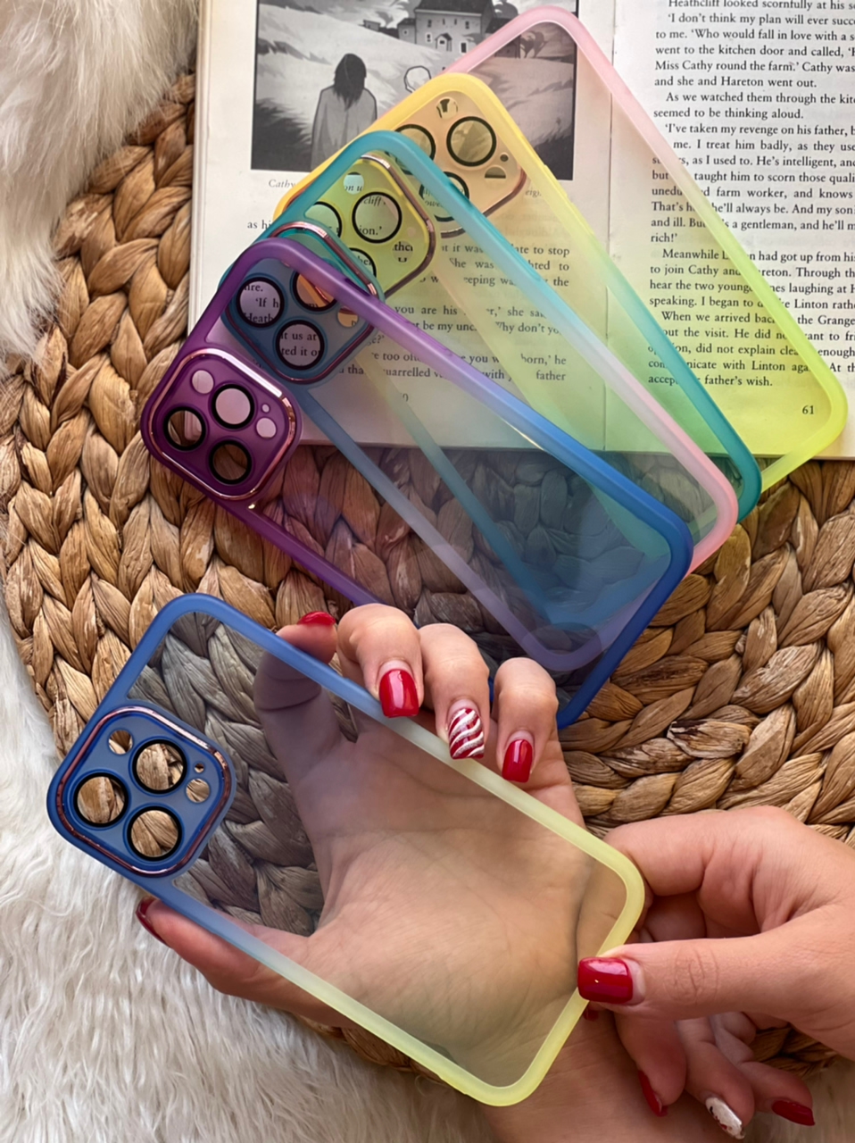 قاب موبایل آیفون یخ در بهشت دورنگ شفاف