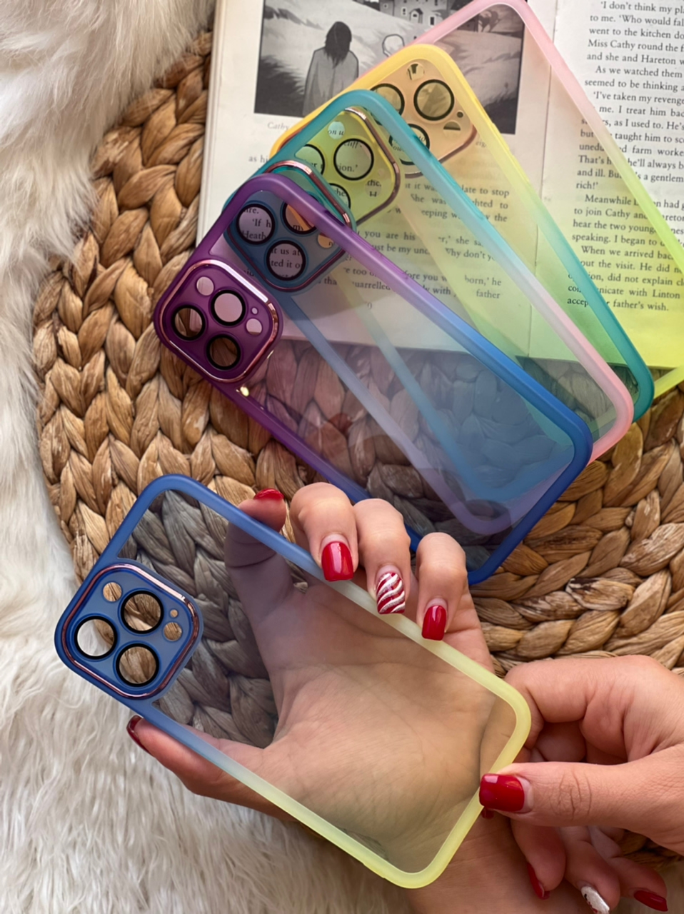 قاب موبایل آیفون یخ در بهشت دورنگ شفاف