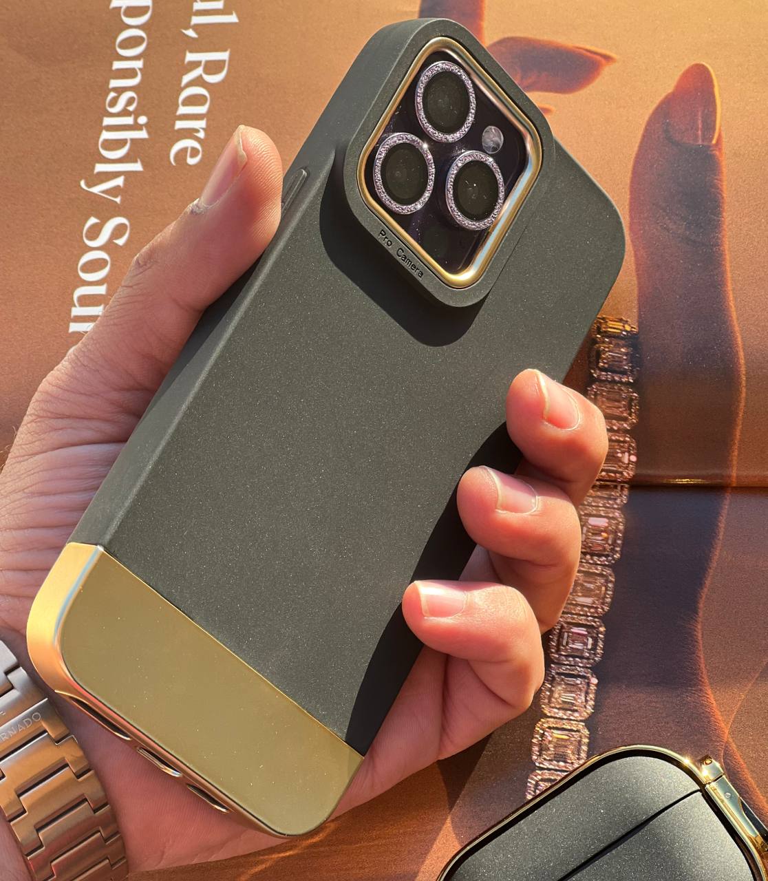 قاب آیفون Golden pro camera