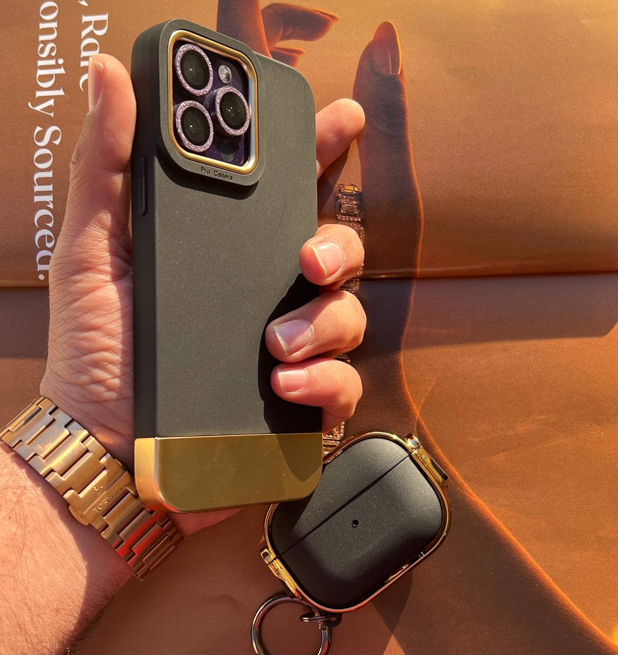 قاب آیفون Golden pro camera