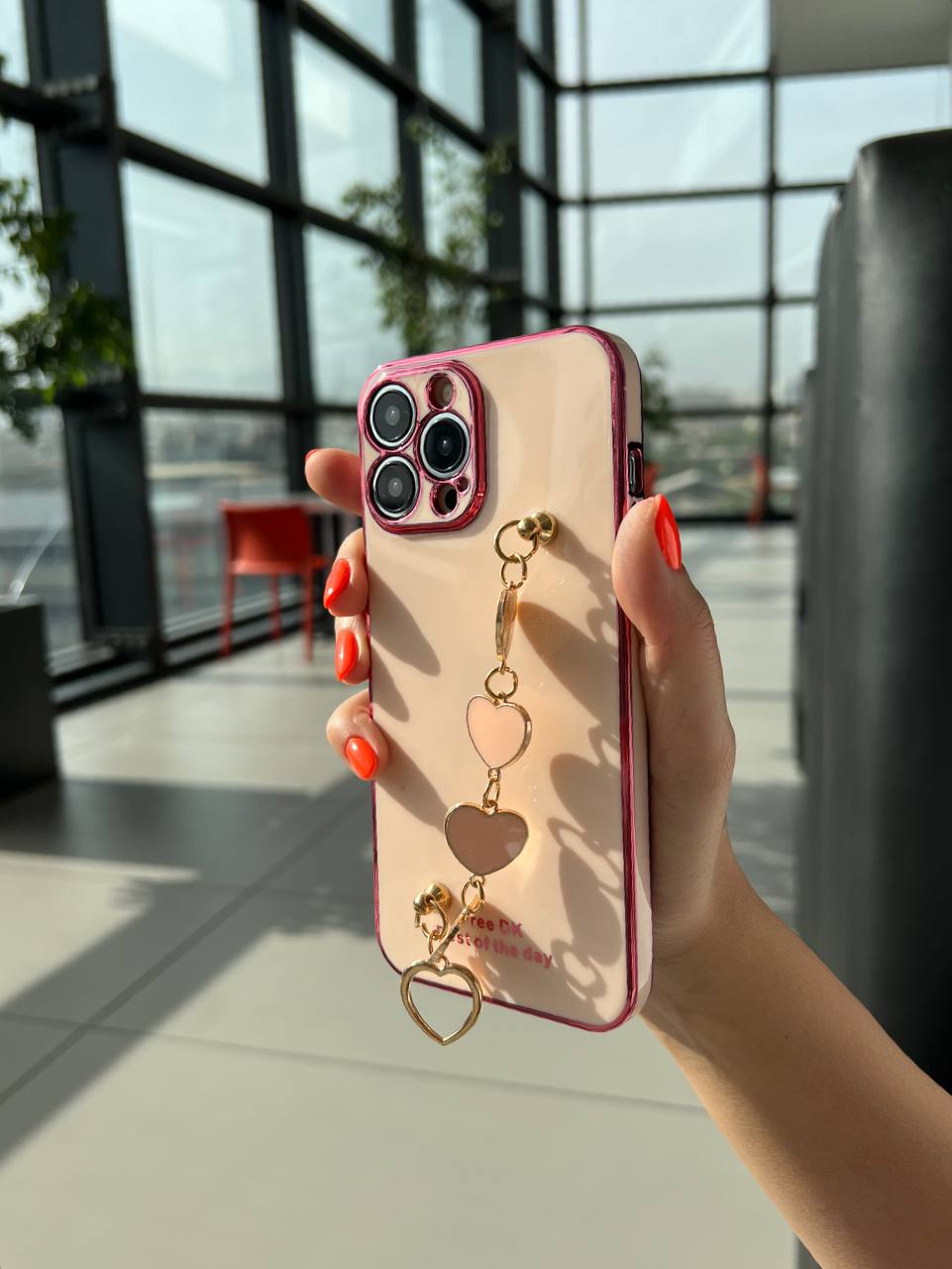 قاب آویزدستی قلب صورتی