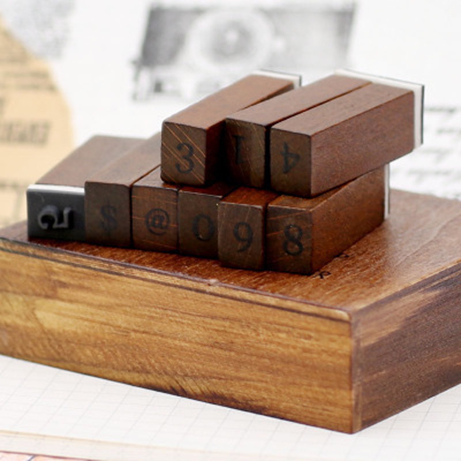 مهر چوبی 28 تایی اعداد انگلیسی، روزهای هفته و آب و هوا