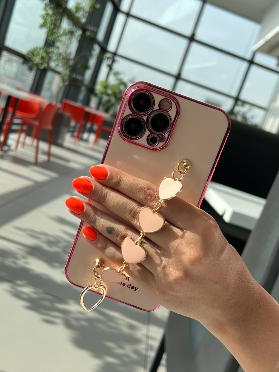 قاب آویزدستی قلب صورتی