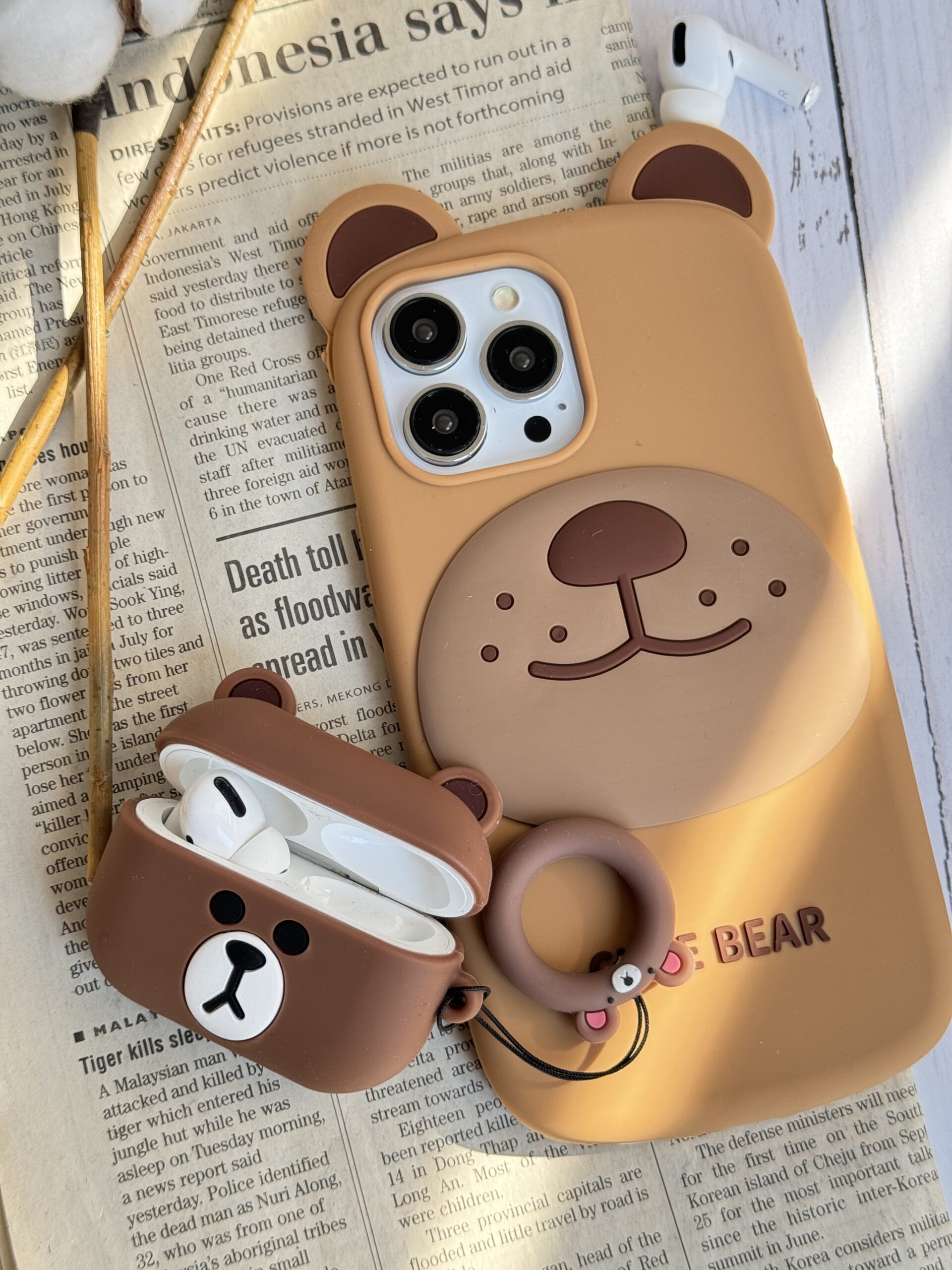 کاور ایرپاد خرس قهوه ای