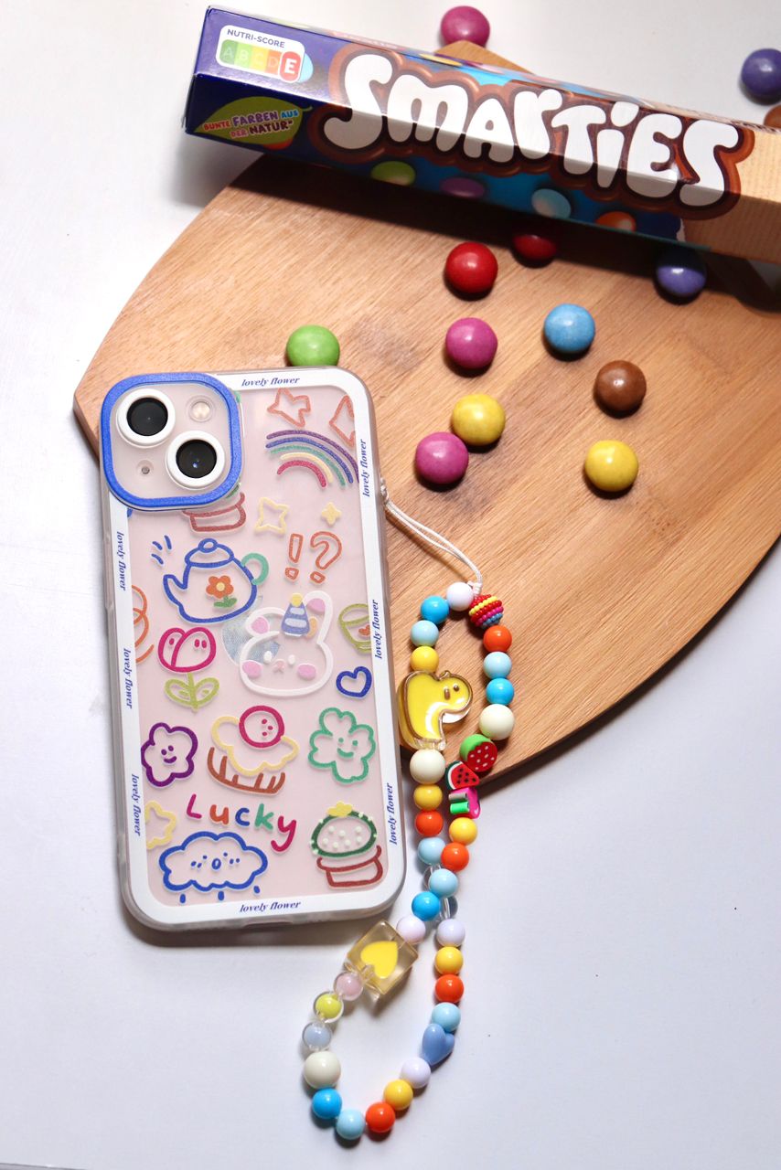 قاب موبایل آیفون لاکی پاستیلی پشت بیرنگ + بندست