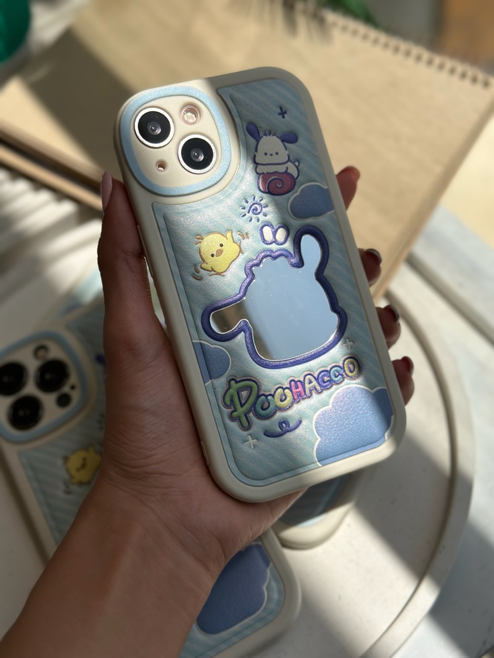 قاب Pochacco چرمی برجسته آینه دار