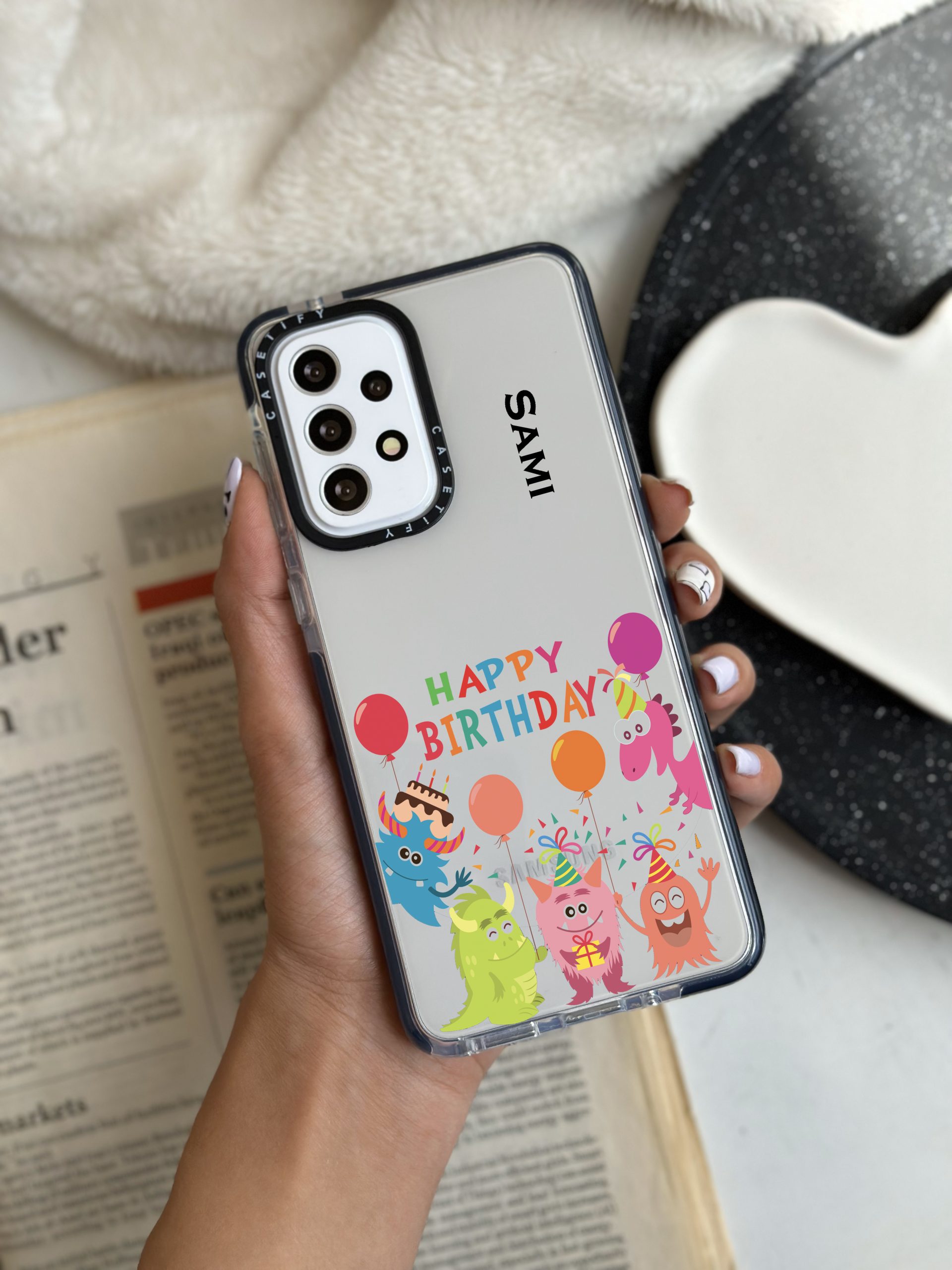 قاب موبایل سفارشی طرح هپی برس دی (کد0018)