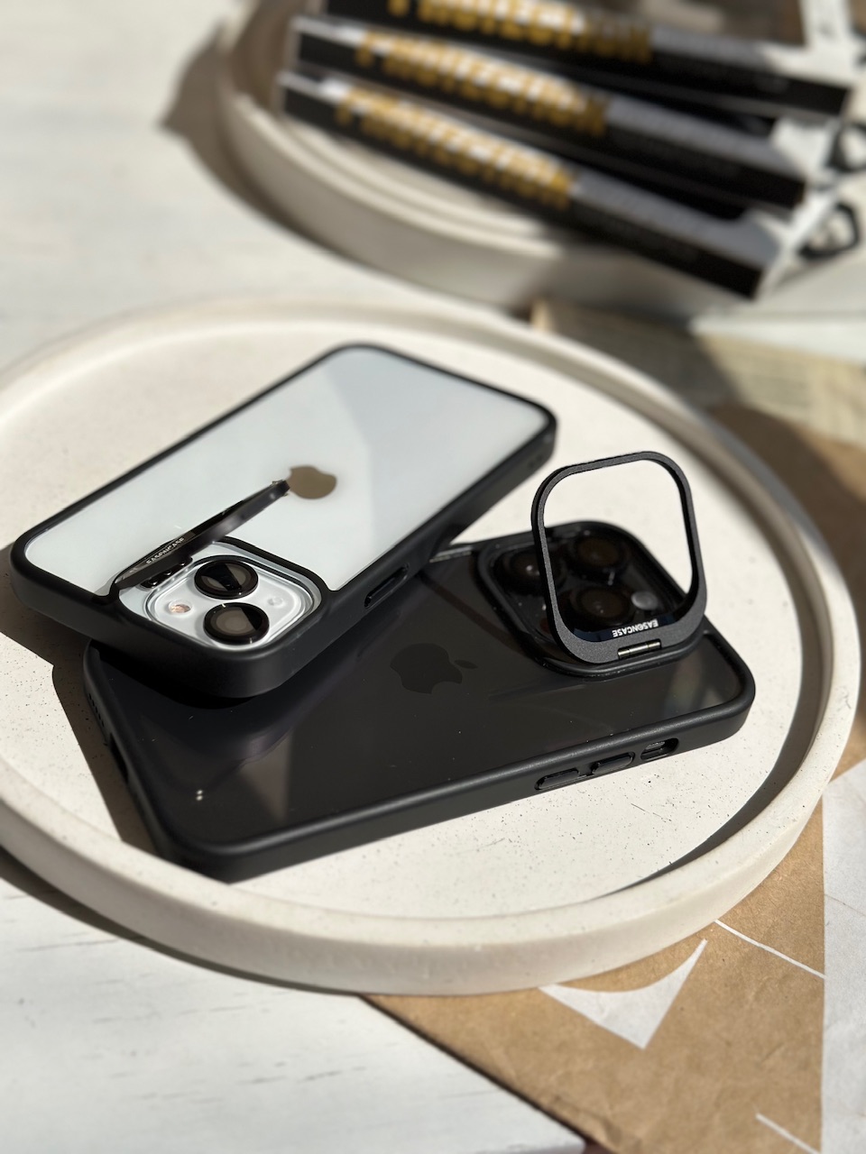 قاب Black Eason Case همراه با محافظ لنز رینگی