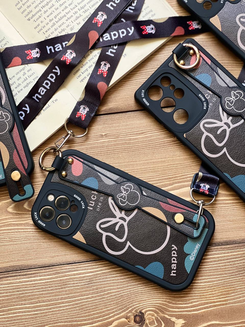 قاب موبایل میکی موس دیزنی + بند بلند یک طرفه