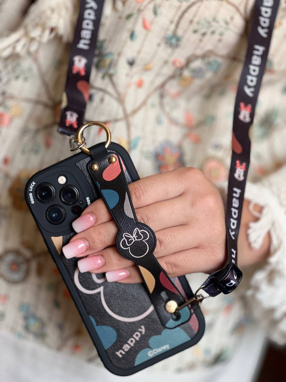 قاب موبایل میکی موس دیزنی + بند بلند یک طرفه