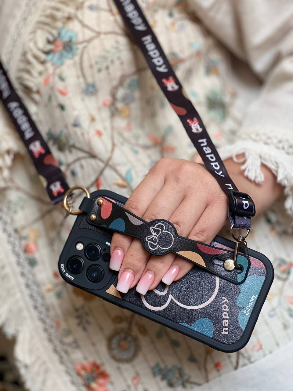 قاب موبایل میکی موس دیزنی + بند بلند یک طرفه