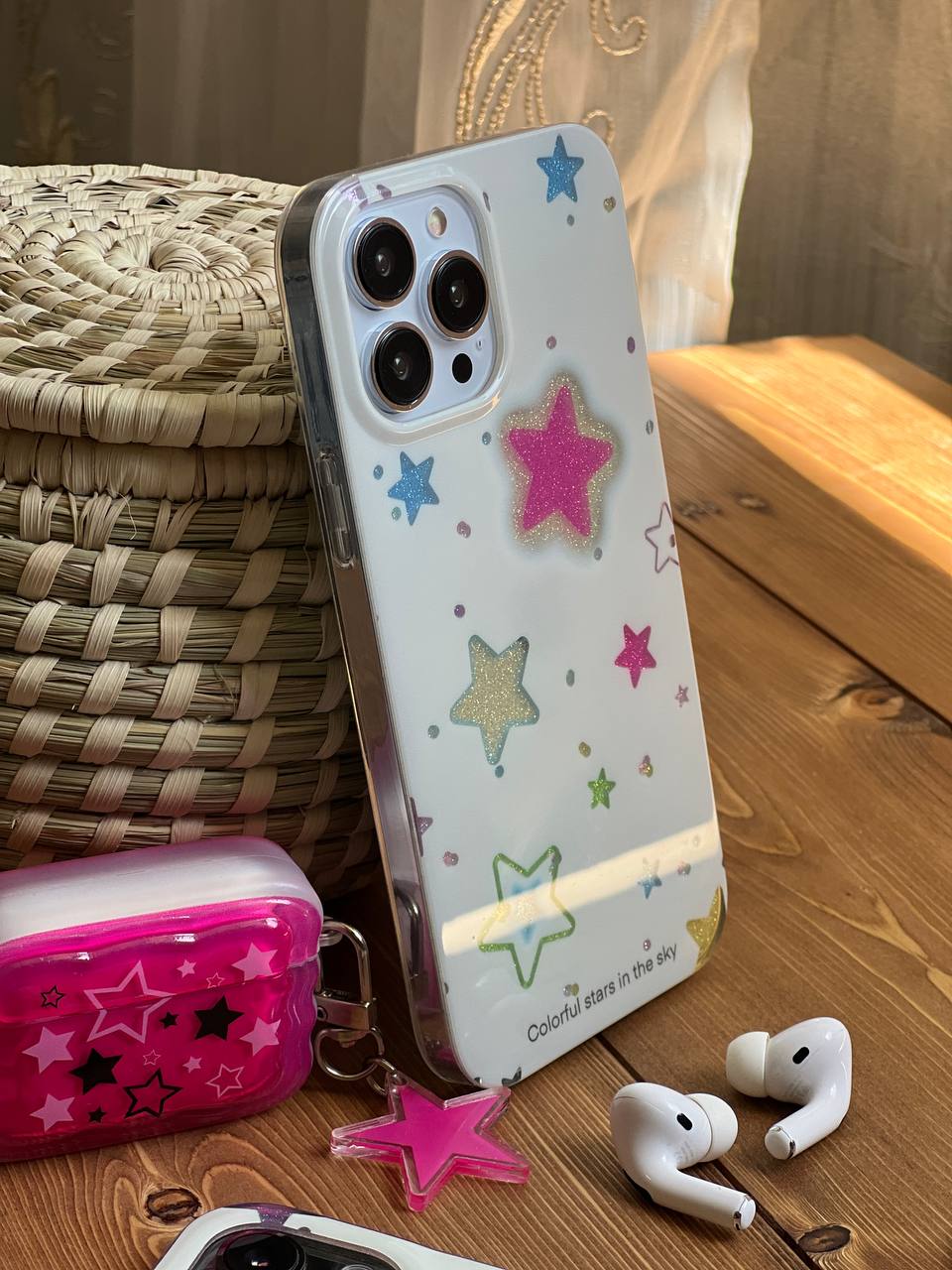 قاب آیفون ستاره های شنی به همراه صفحه کریستالی چسبی