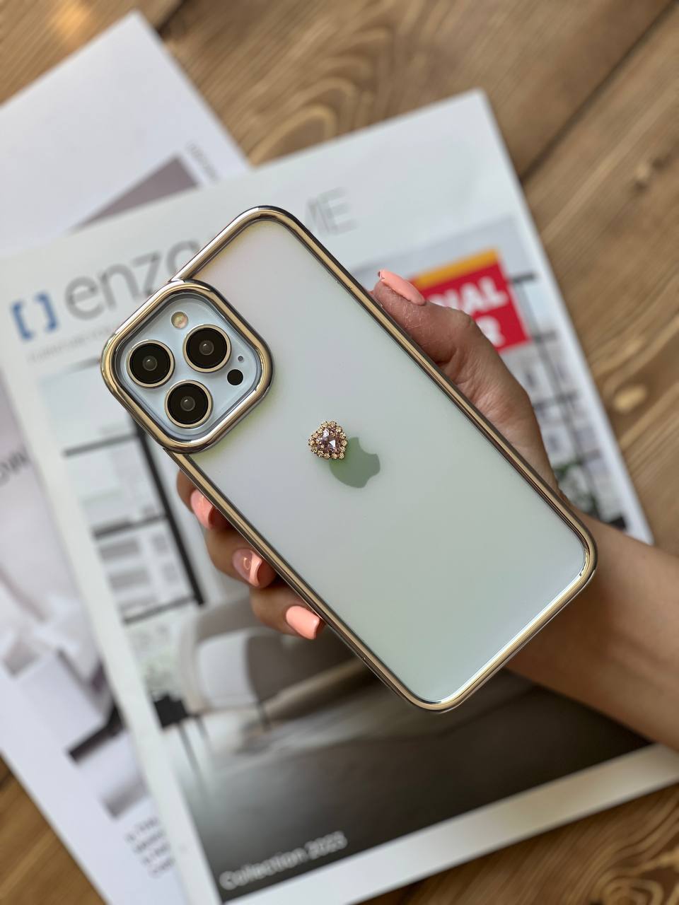 قاب موبایل آیفون کویین نگین دار هفت رنگ