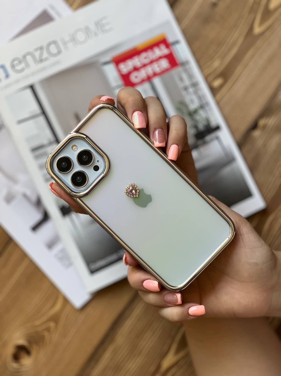 قاب موبایل آیفون کویین نگین دار هفت رنگ