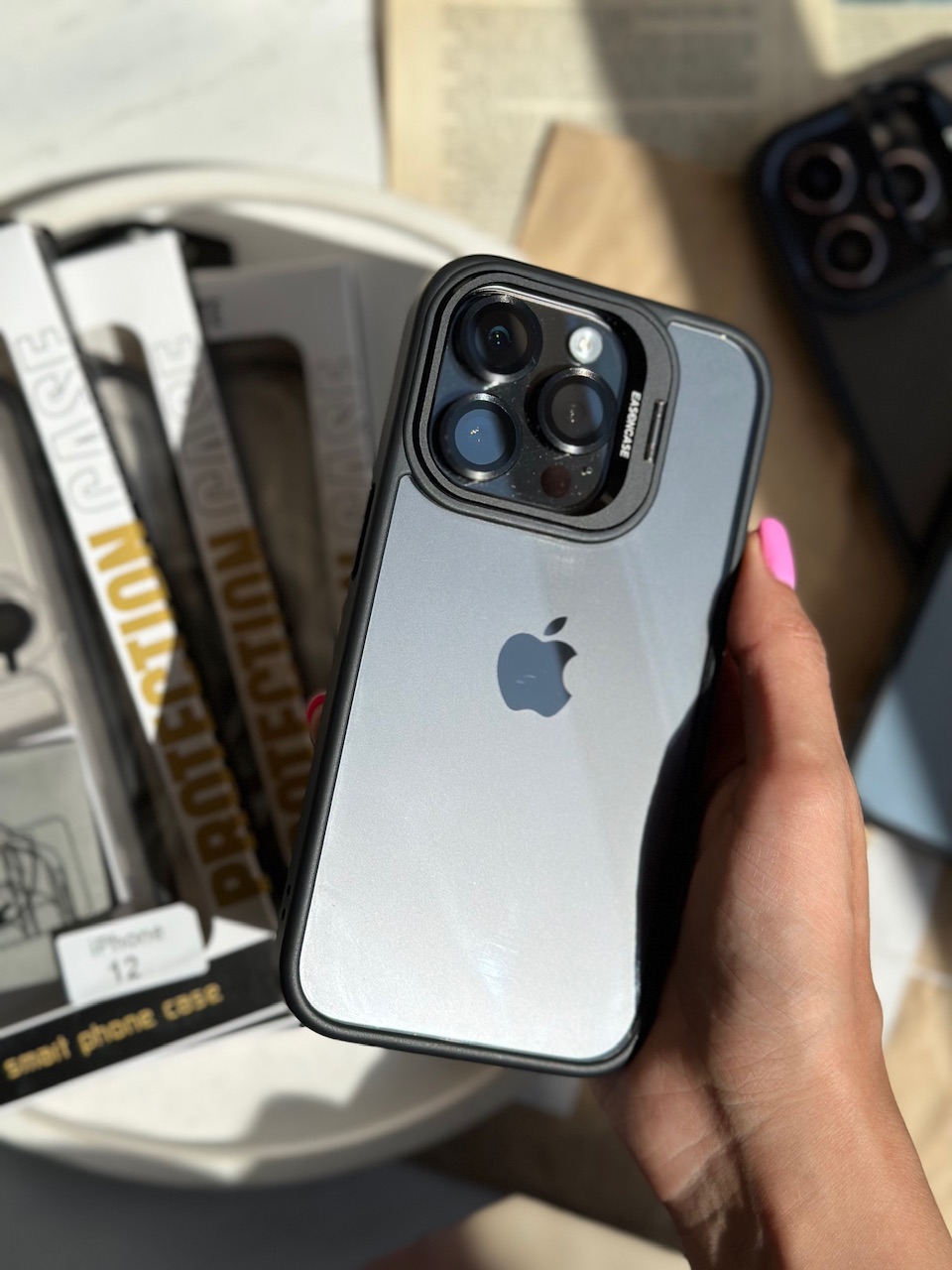 قاب Black Eason Case همراه با محافظ لنز رینگی