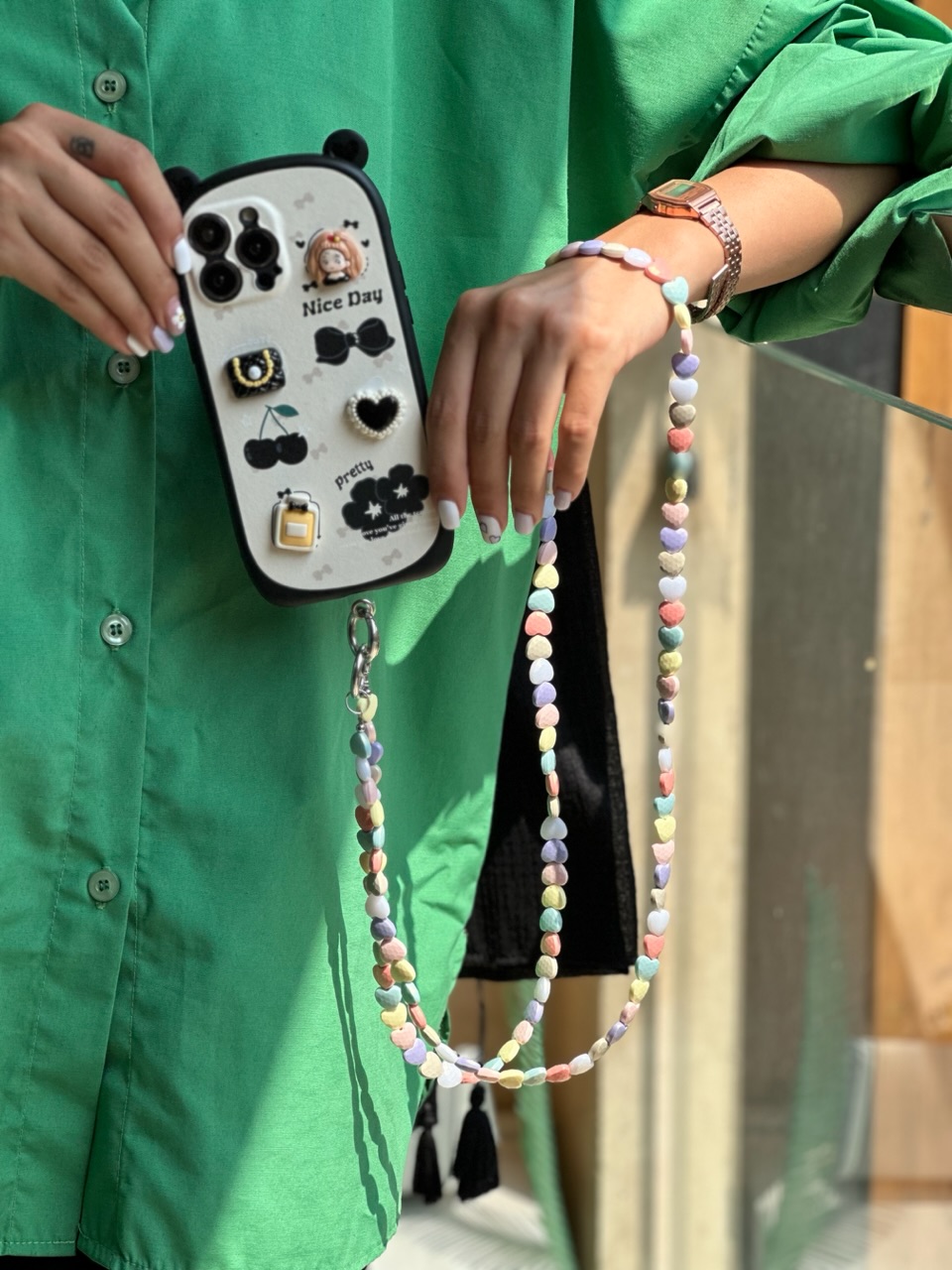 بند فانتزی موبایل طرح قلب و ستاره