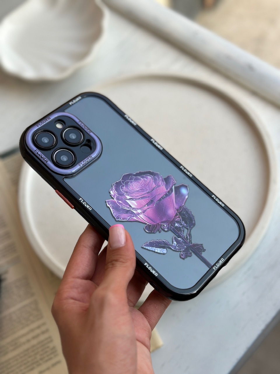 قاب آیفون رز بنفش