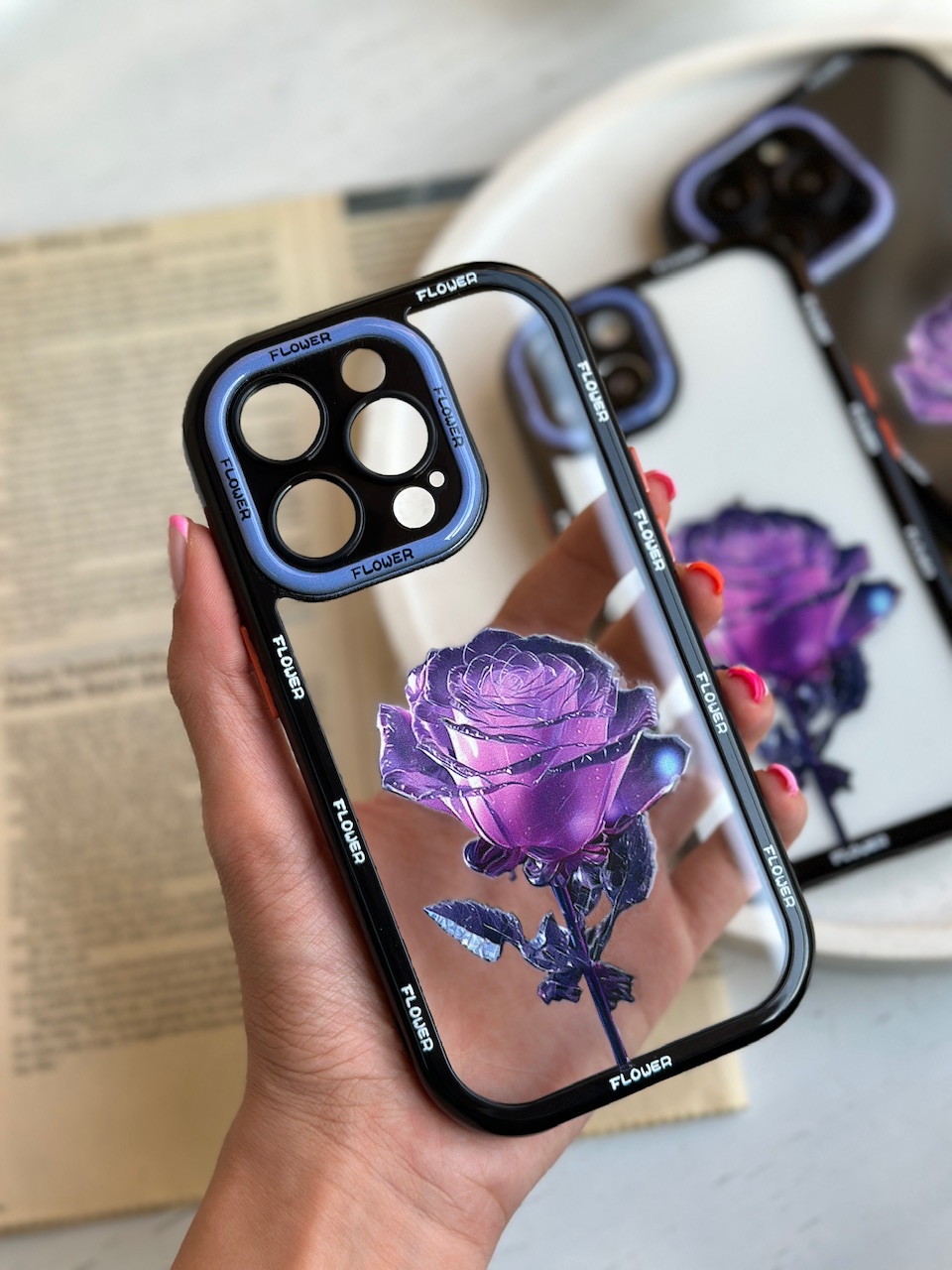 قاب آیفون رز بنفش