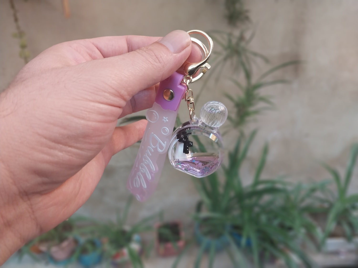 جاکلیدی آویز آکواریومی طرح شیشه عطر