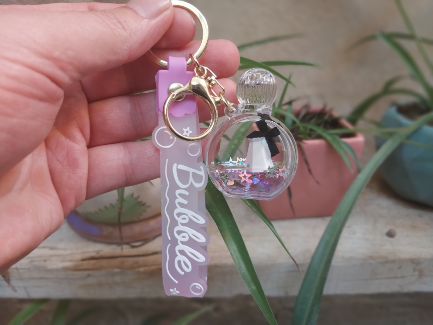 جاکلیدی آویز آکواریومی طرح شیشه عطر