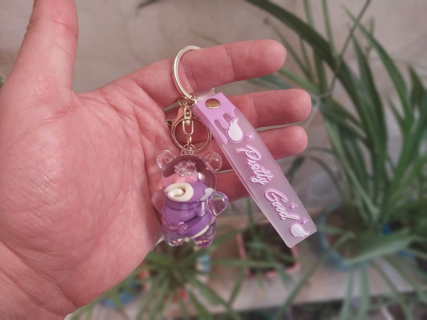 جاکلیدی آویز آکواریومی طرح خرس