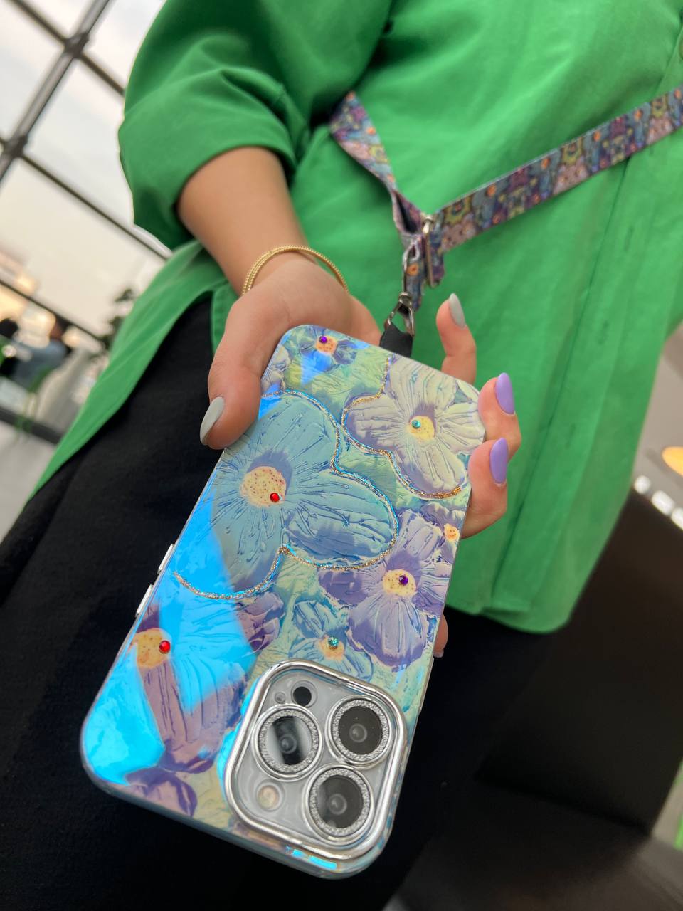 قاب گل آبرنگی همراه بند