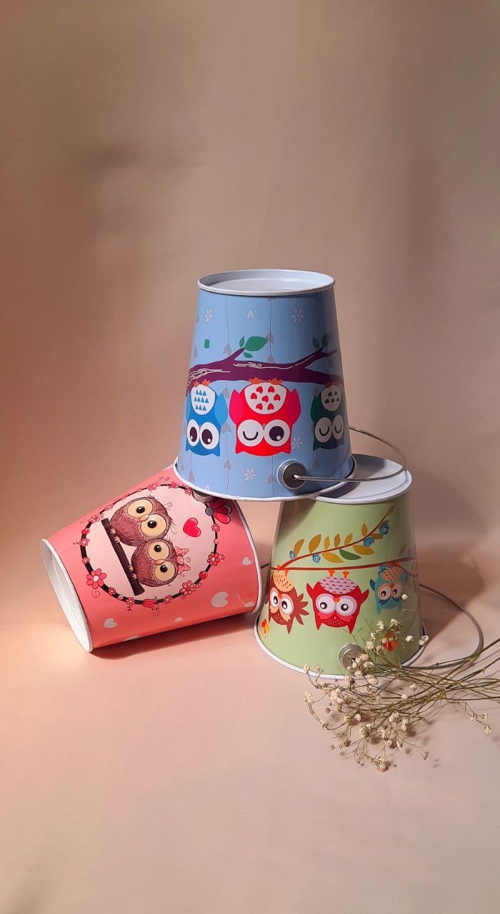 سطل دسته دار کوچک طرحدار