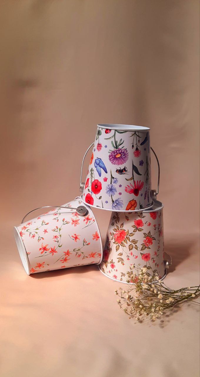 سطل دسته دار کوچک طرحدار