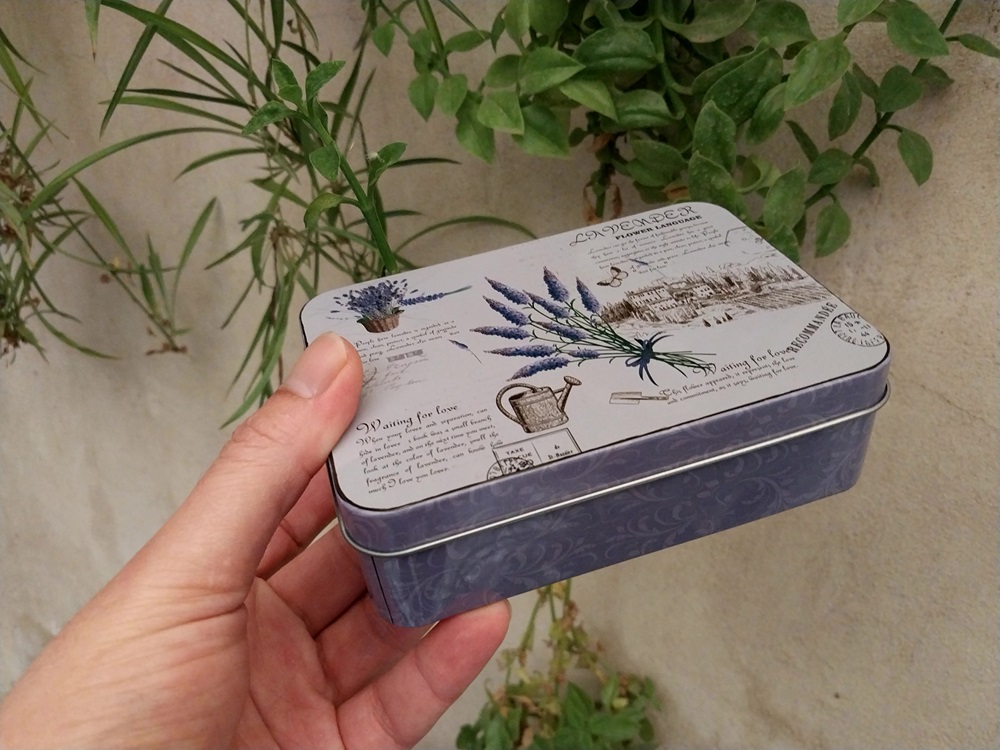 جعبه فلزی طرح گل لوندر