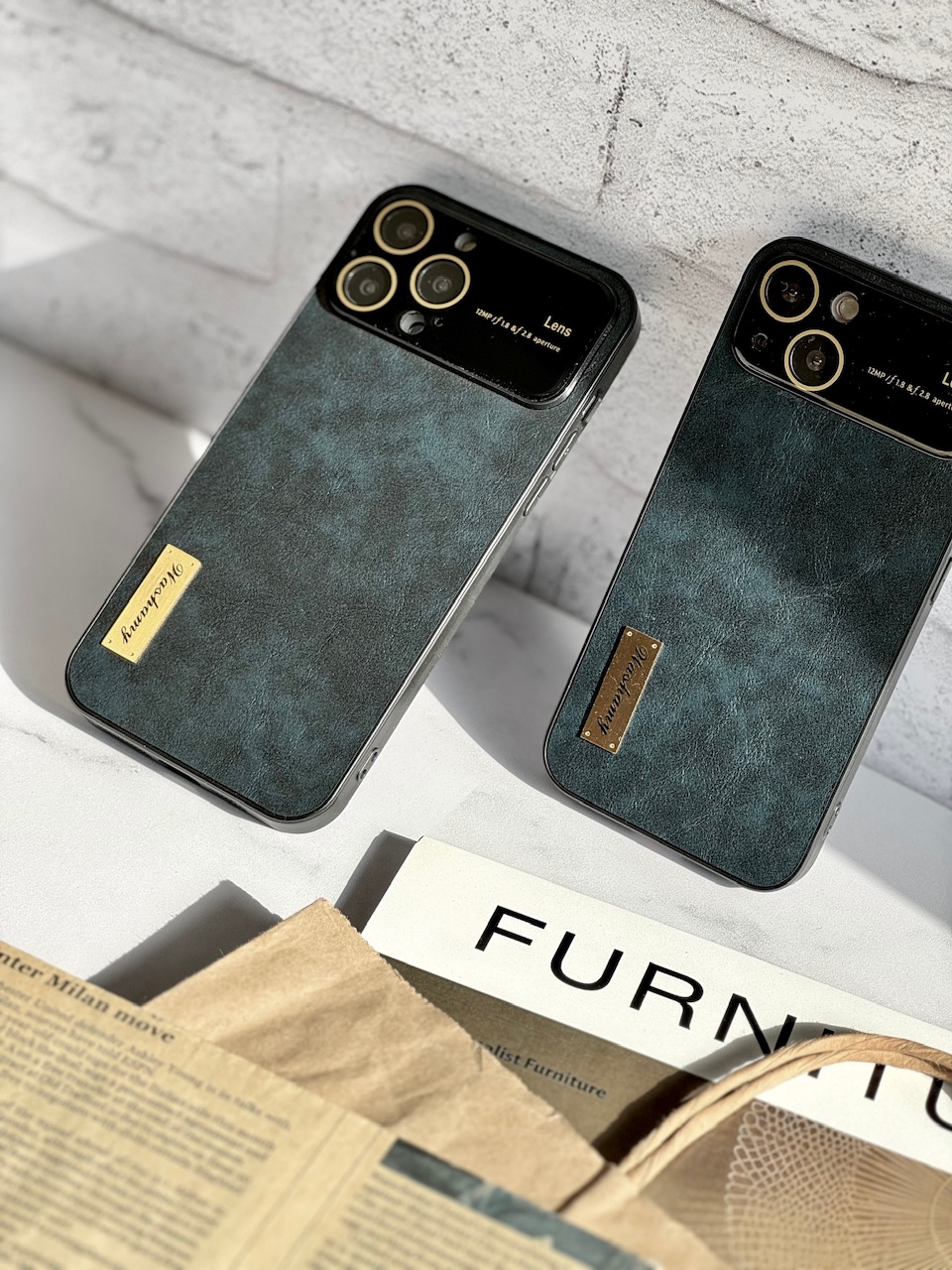 قاب چرمی لنز شیشه ای